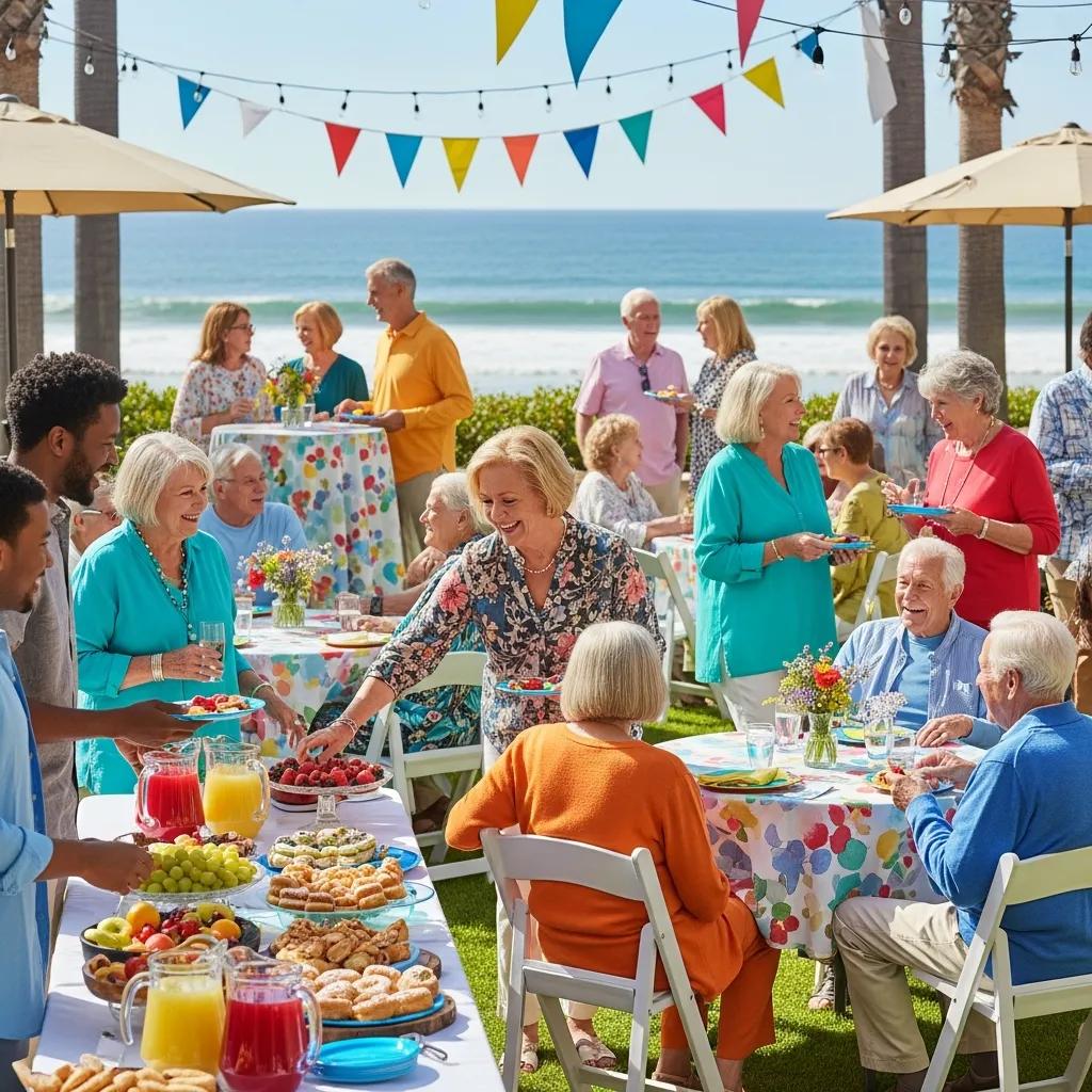 Active adults enjoying a community event at Ocean Walk Condos