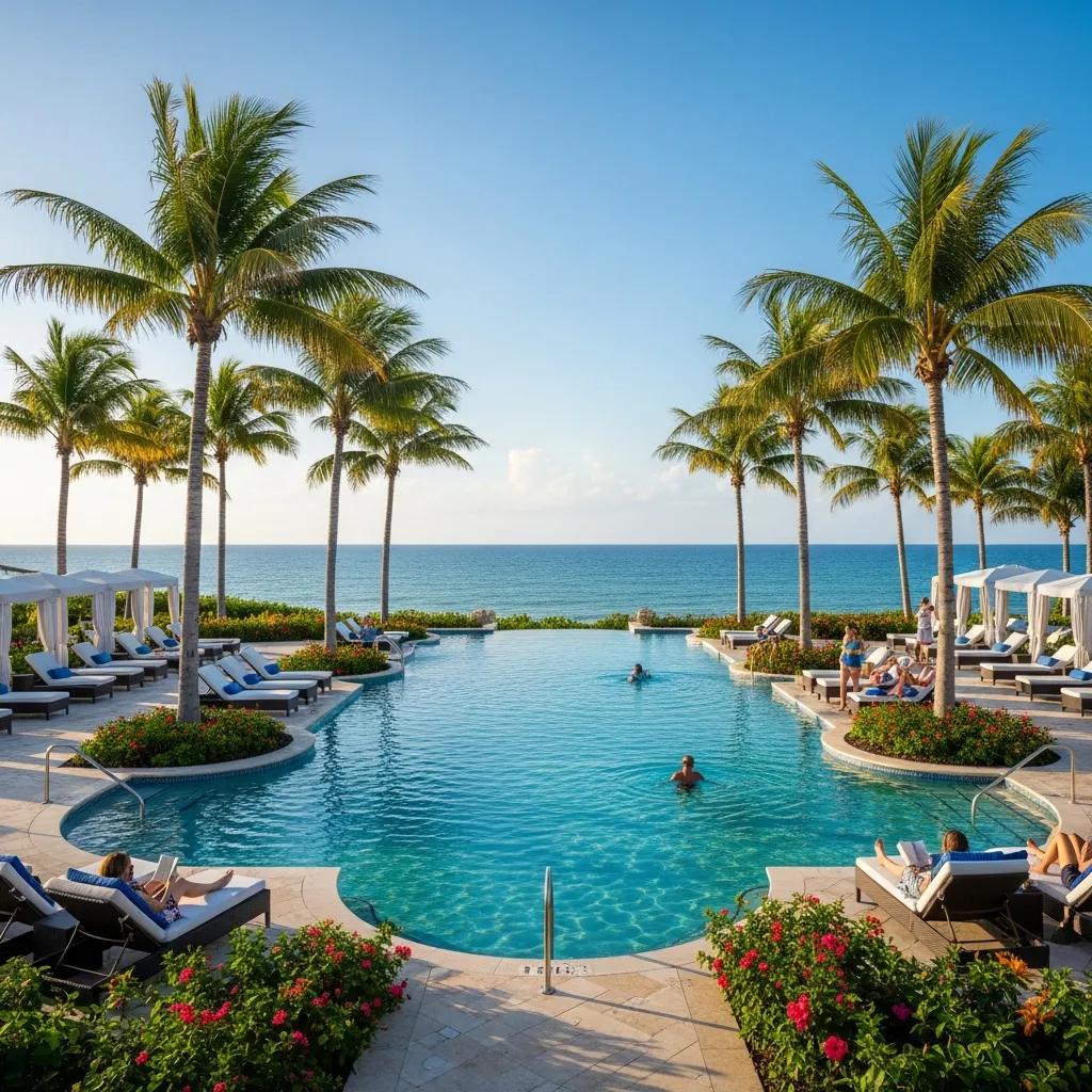 Premium amenities at Oceanwalk including a luxurious pool area and ocean views