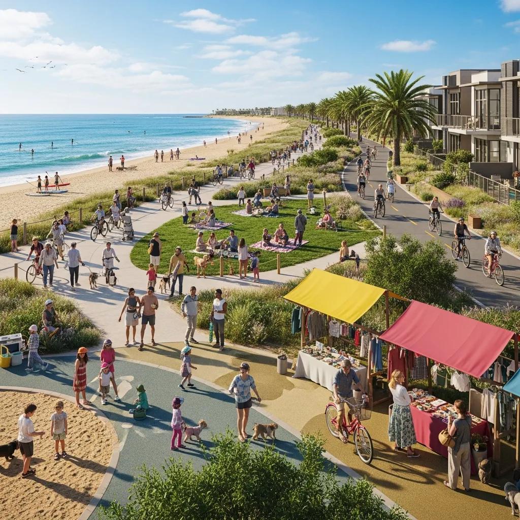 Residents enjoying outdoor activities and community benefits at Oceanwalk New Smyrna Beach